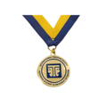 Recognition Medallion LG BLUE/GOLD Rib