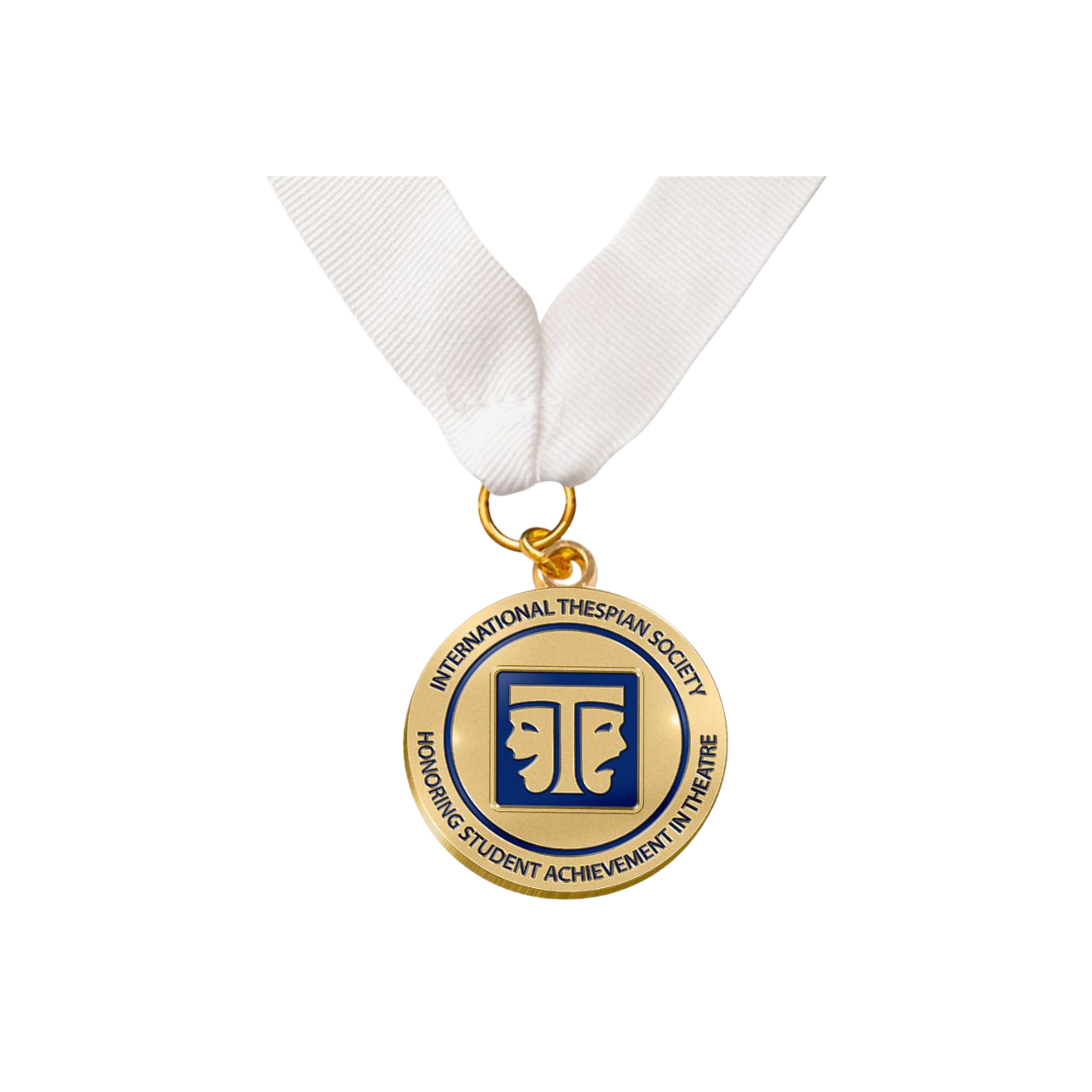 Recognition Medallion LG White Rib